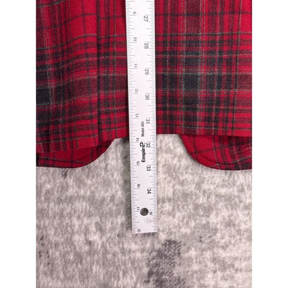 Vintage Pendleton Jacket Large Mens Red Plaid Wool Flannel Blazer Shirt - Picture 5 of 9